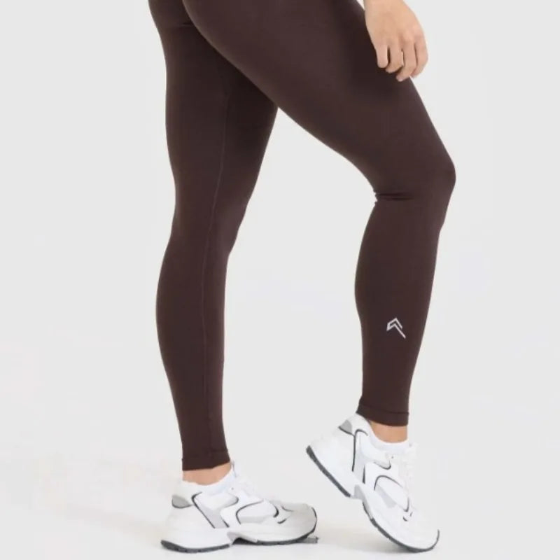 Curl-Up Seamless Ribbed Yoga Leggings